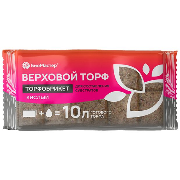 Грунт – " Торфобрикет – Верховой Торф Кислый " – 10л – 7штуп – БиоМастер