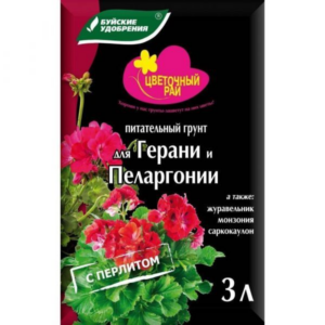 Цветочный — Рай — для — Герани и Пеларгонии — 3л — Грунт — 6шт\уп — Буйские